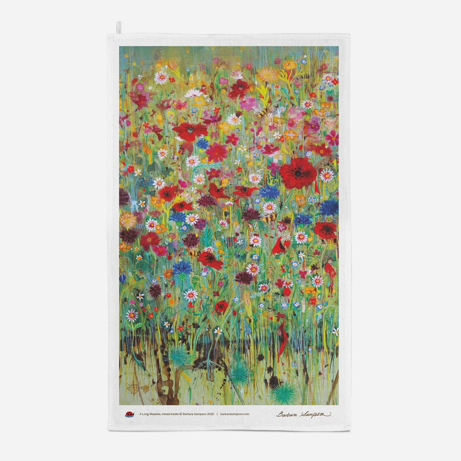 A Long Meadow Tea Towel Lying Flat