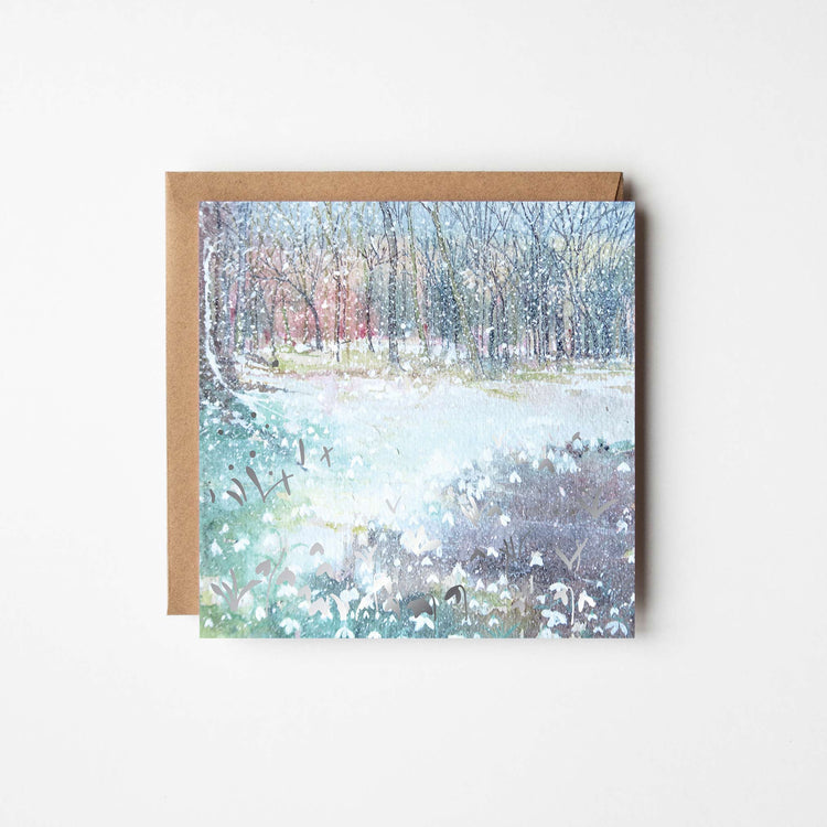 Snowdrops in Snow Square Card Craft Envelope